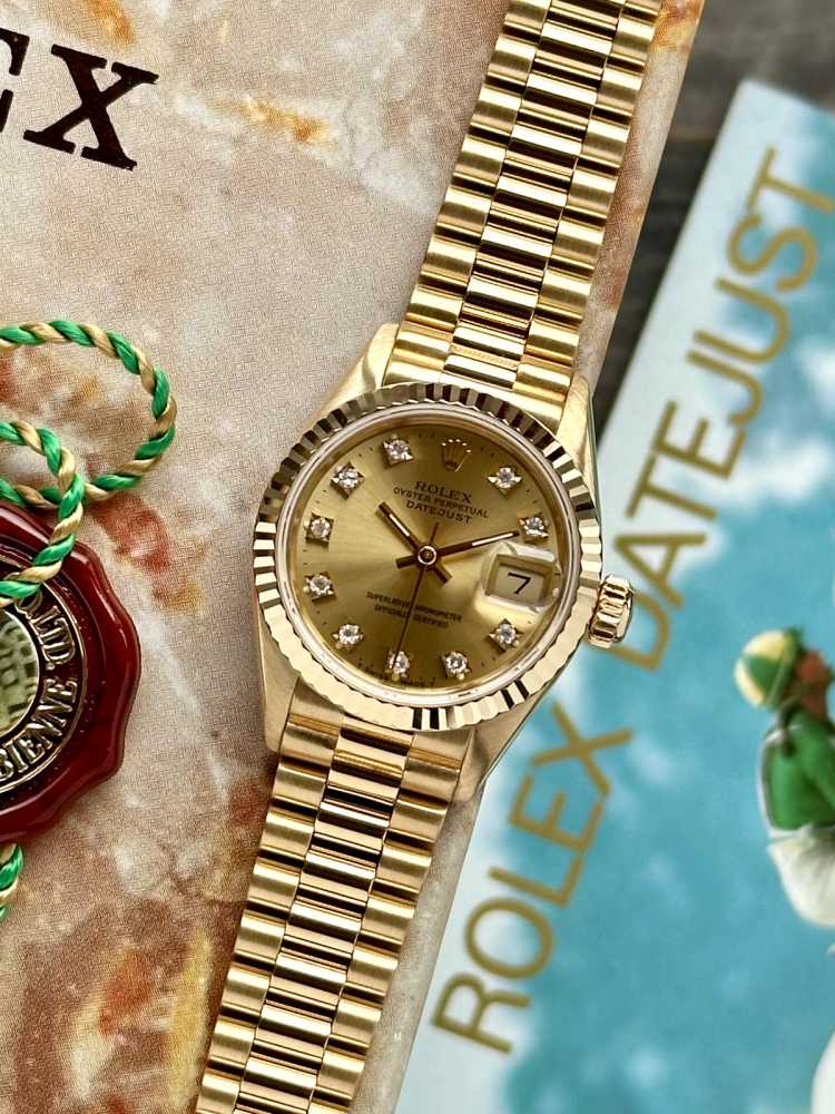 Featured image for Rolex Lady-Datejust "Diamond" 69178 Gold 1990 with original box and papers