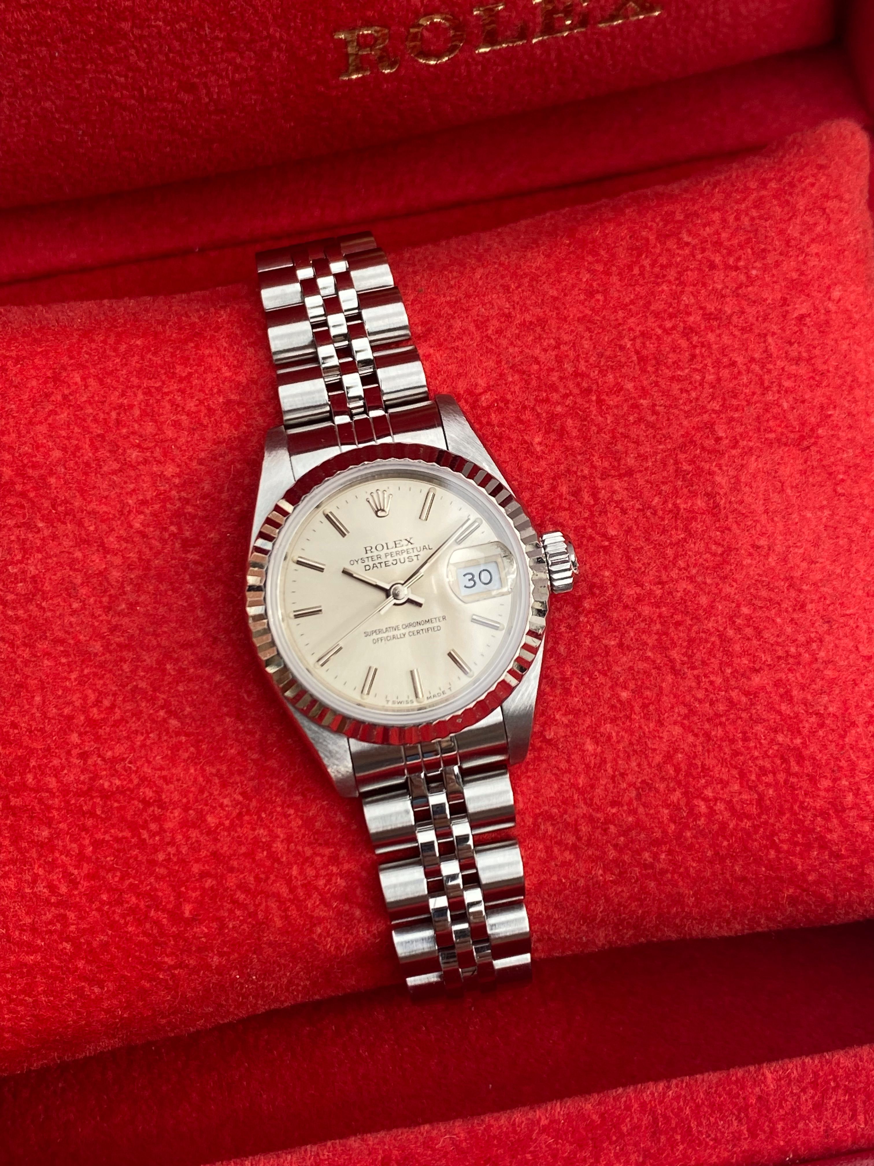 Rolex Lady Datejust 69174 Silver 1993 with original box and papers