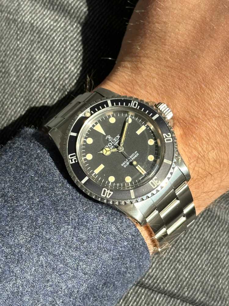 Wrist shot image for Rolex Submariner 5513 Black 1978 