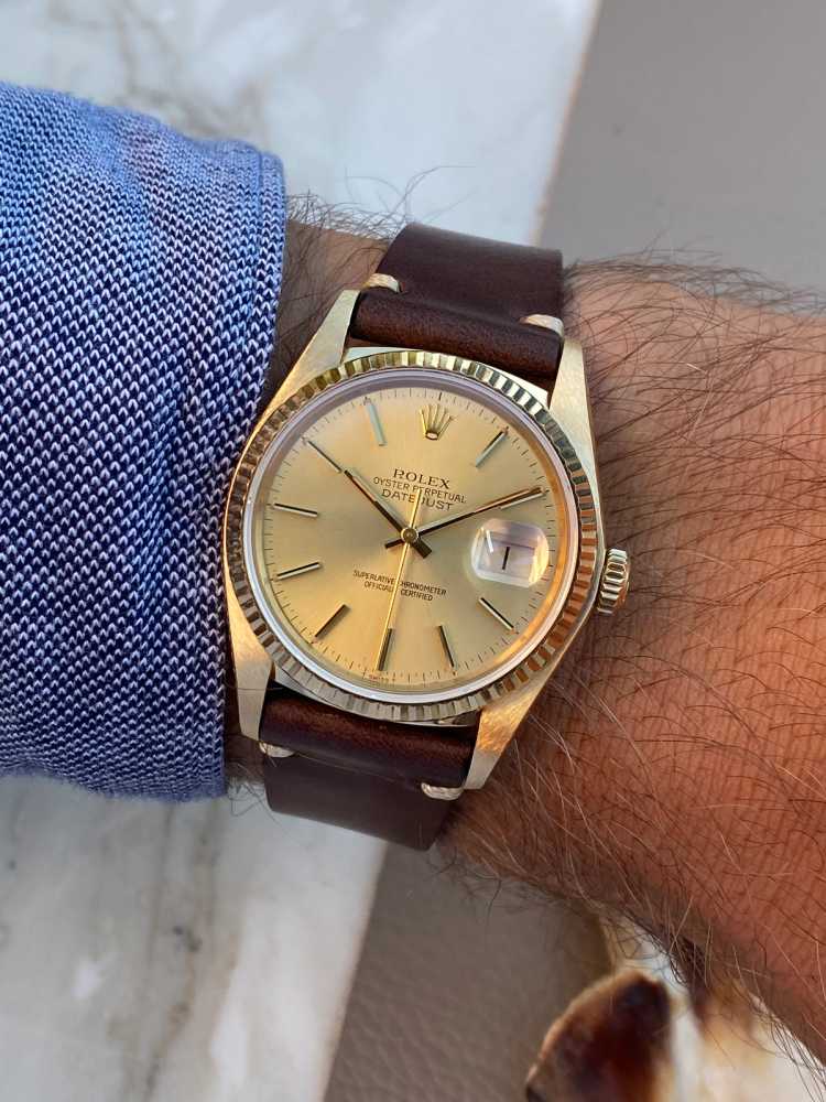 Wrist image for Rolex Datejust 16018 Gold 1983 