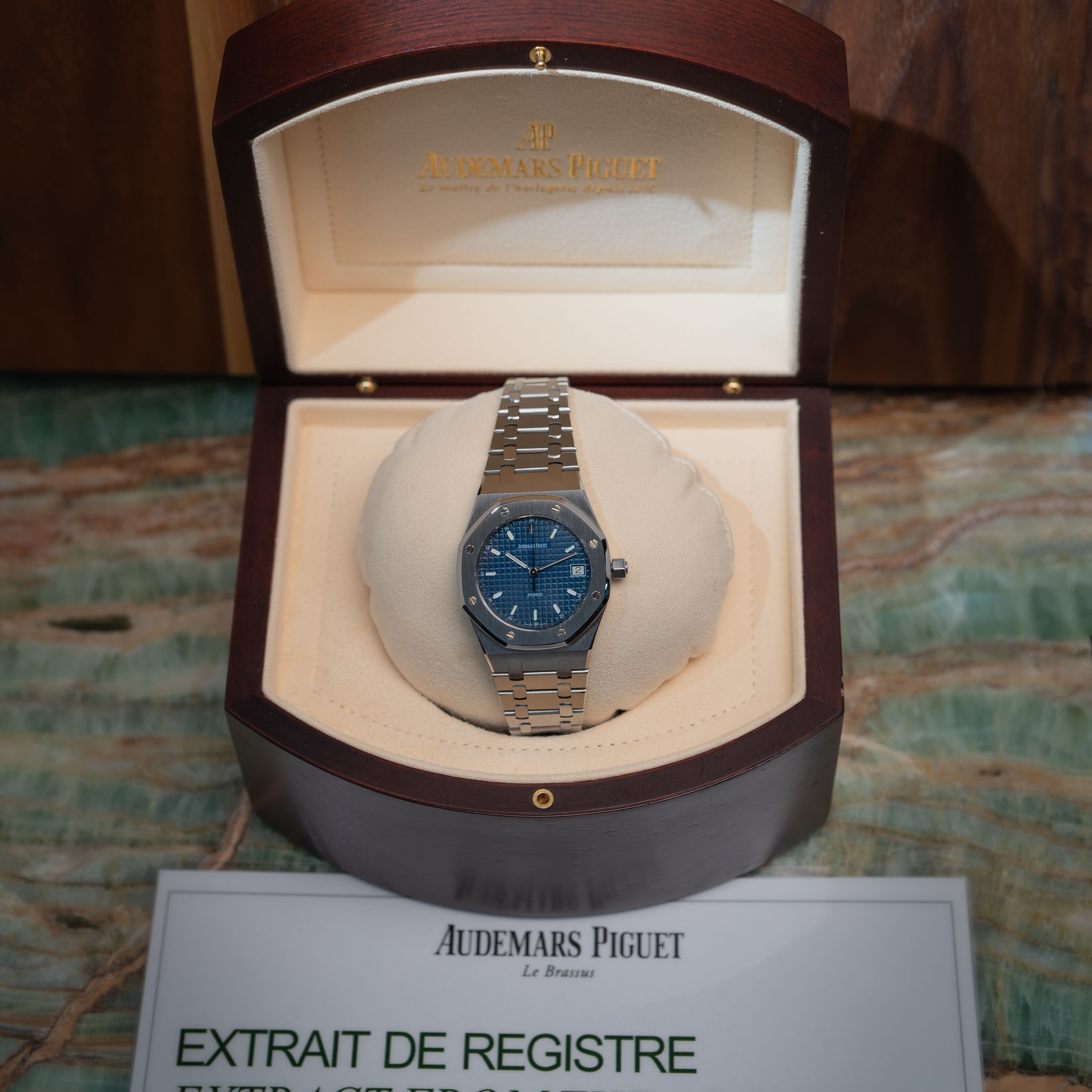 Audemars Piguet Royal Oak 14790ST Blue 2003 with original box and