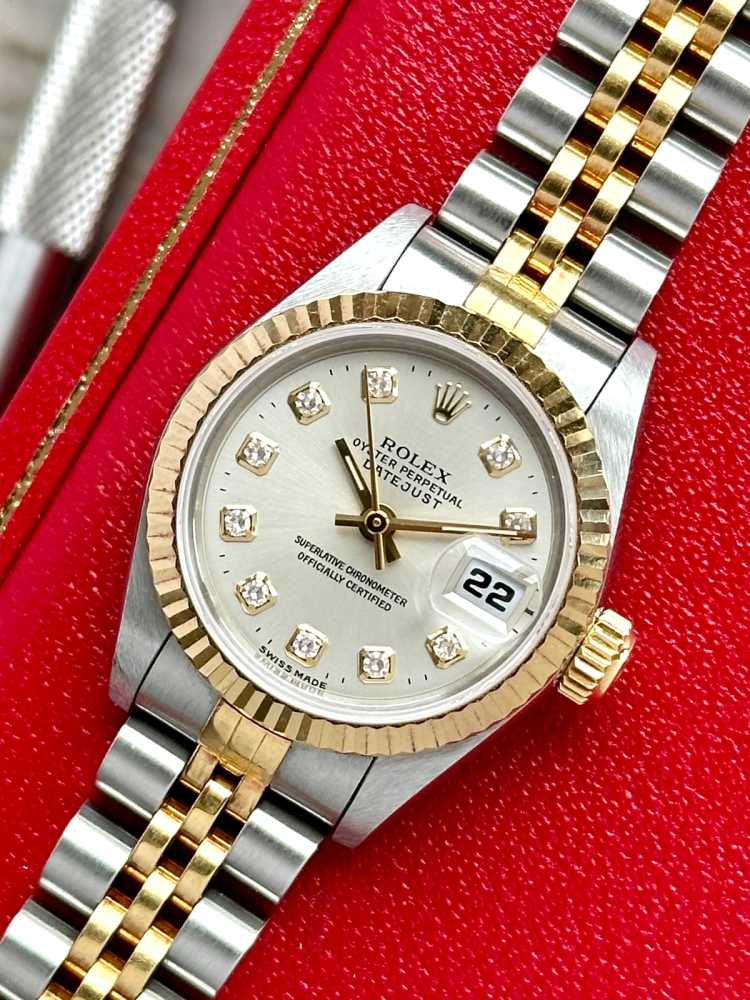 Image for Rolex Lady-Datejust "Diamond" 69173G Silver 1995 with original box and papers