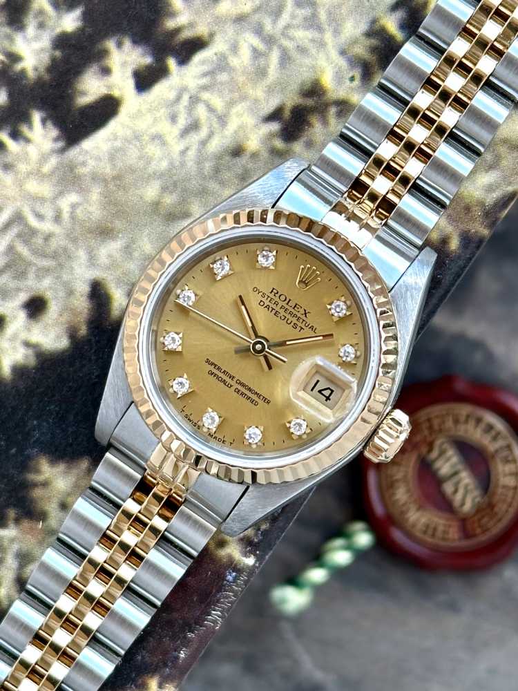 Image for Rolex Lady-Datejust "Diamond" 69173G Gold 1993 with original box and papers 6