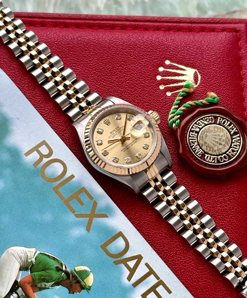 Image for Rolex Lady-Datejust "Diamond" 69173G Gold 1996 with original box and papers 2