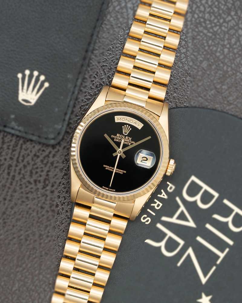 Featured image for Rolex Day-Date "Onyx" 18238 Black 1991 with original box and papers 2