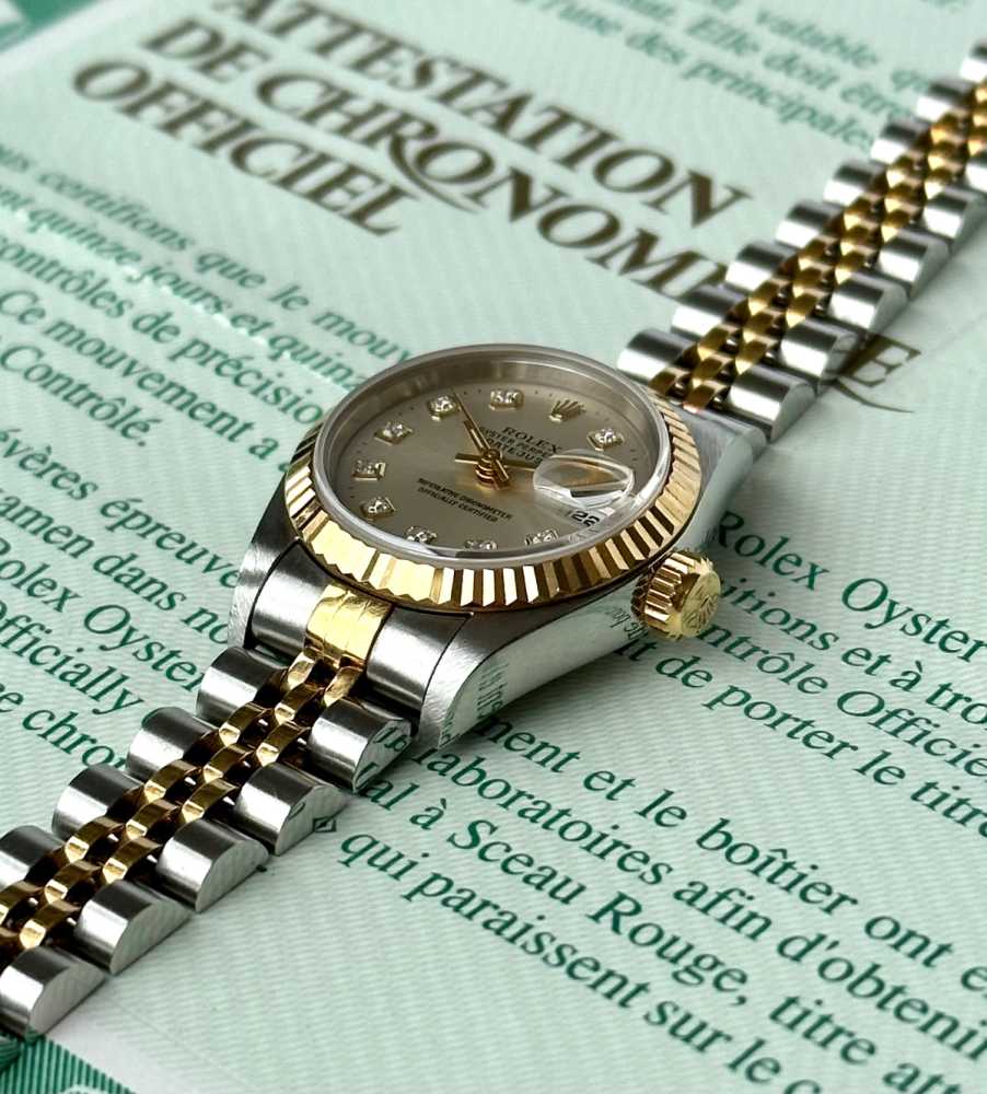 Image for Rolex Lady-Datejust "Diamond" 69173G Silver 1995 with original box and papers