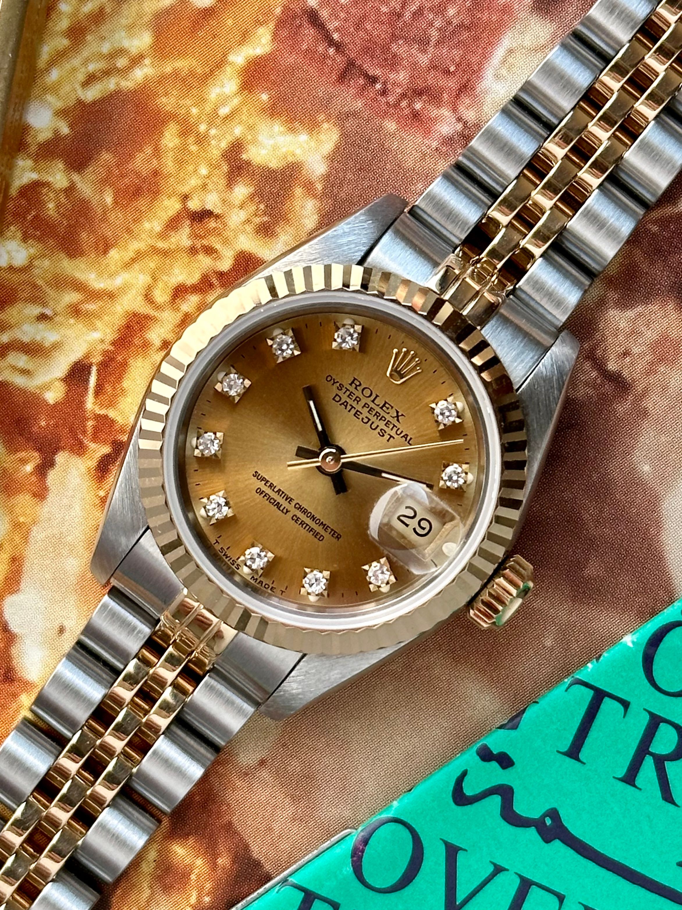【純正品】ROLEX Datejust ゴールドダイヤル　69173 28mm Rolex Pre-owned Rolex Datejust Automatic Gold Dial Ladies