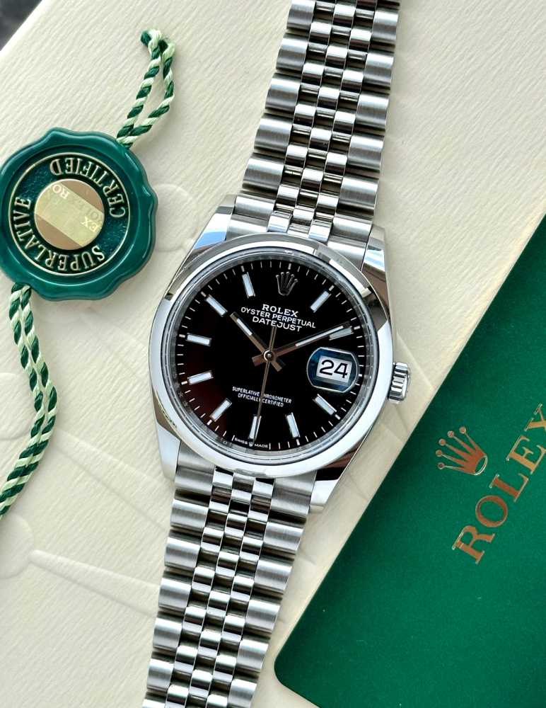 Featured image for Rolex Datejust 126200 Black 2022 with original box and papers