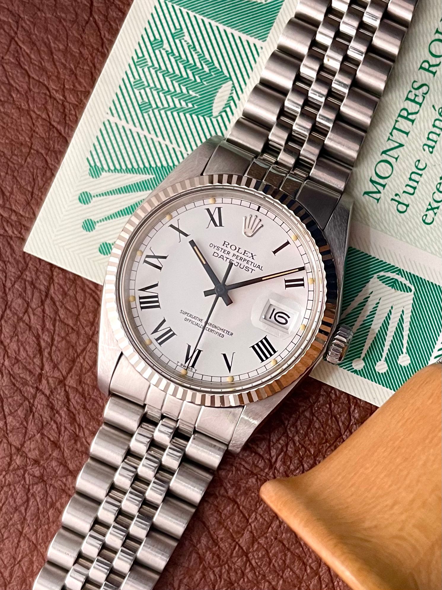 Rolex Datejust 16014 White 1984 with original papers