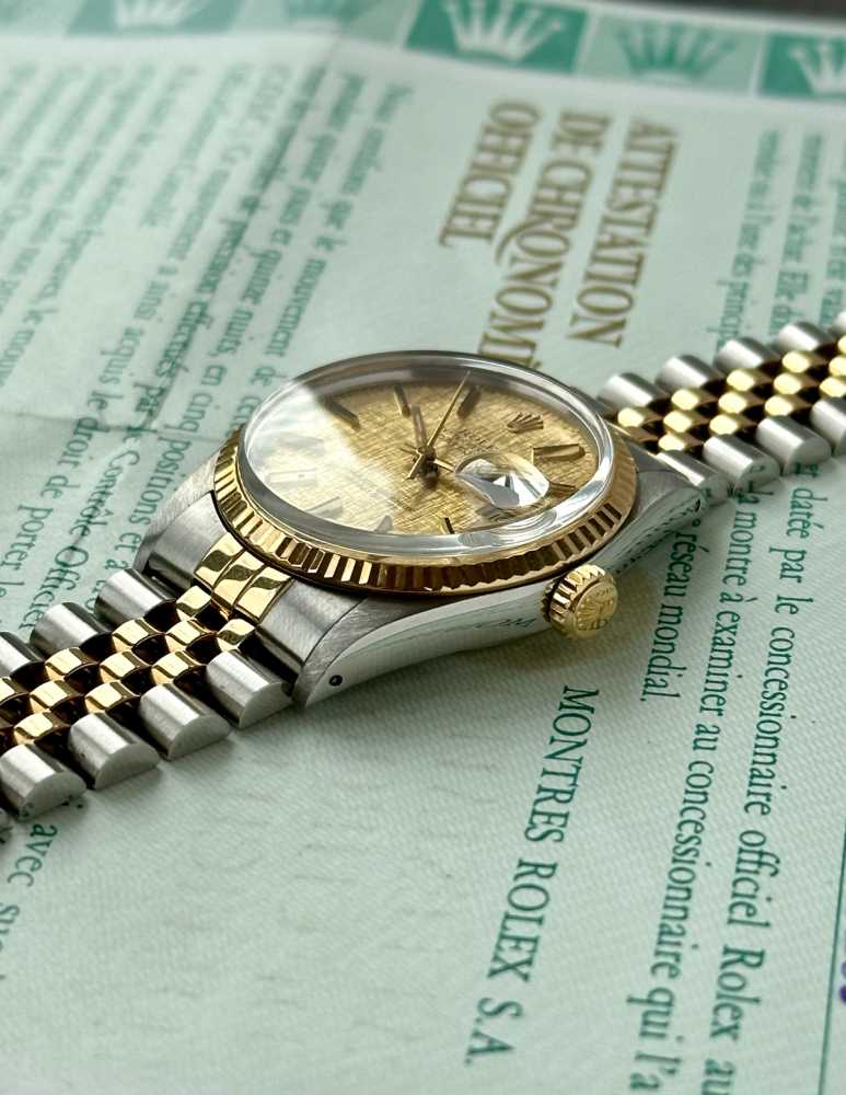 Image for Rolex Datejust "Linen" 16013 Gold 1985 with original box and papers