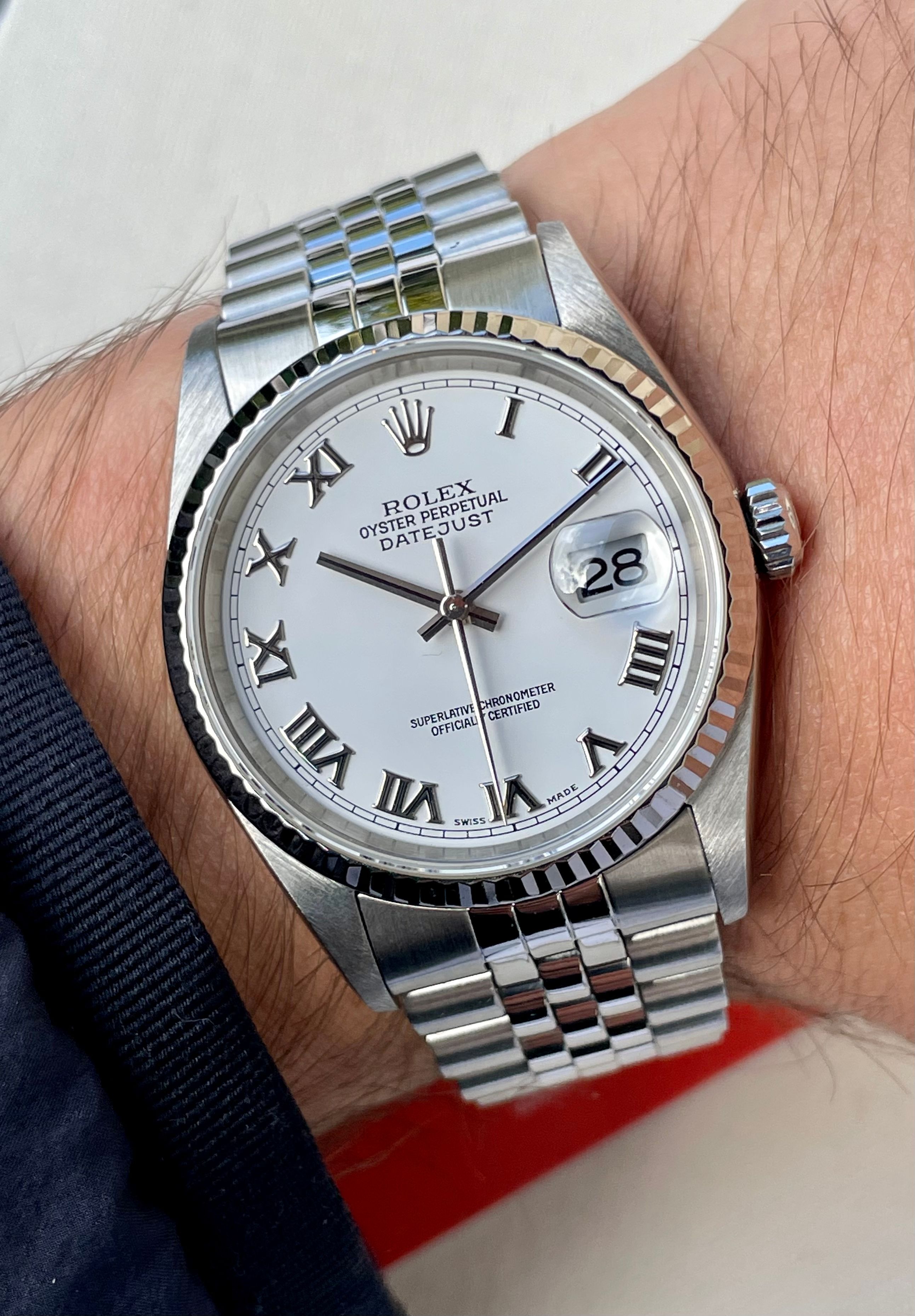 Rolex Datejust 16234 White 1999 with original box and papers