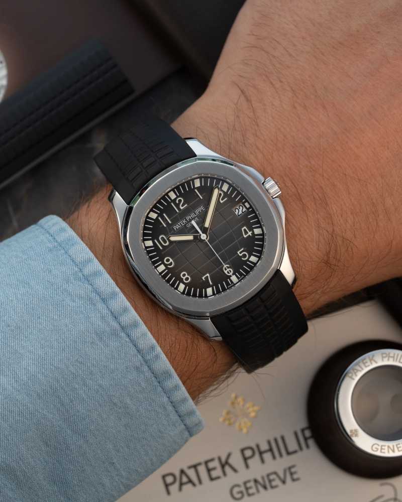 Wrist shot image for Patek Philippe Aquanaut 5167 Black 2011 with original box and papers 2