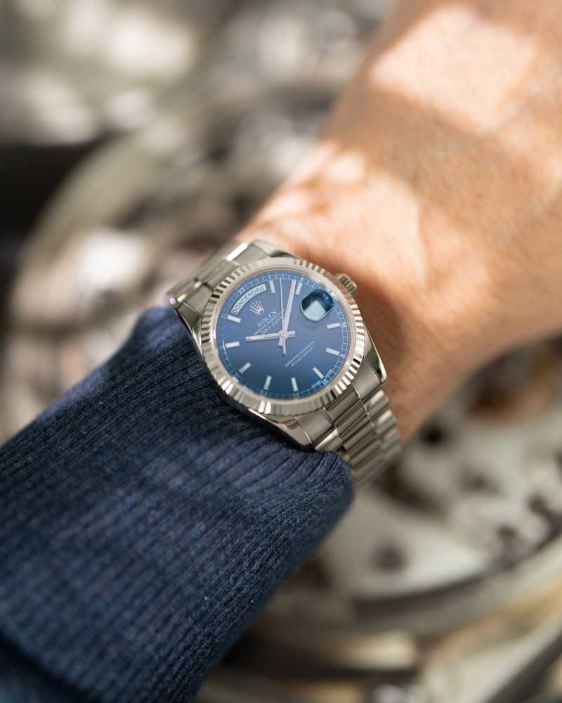 Detail image for Rolex Day-Date 118239 Blue 2000 with original box and papers