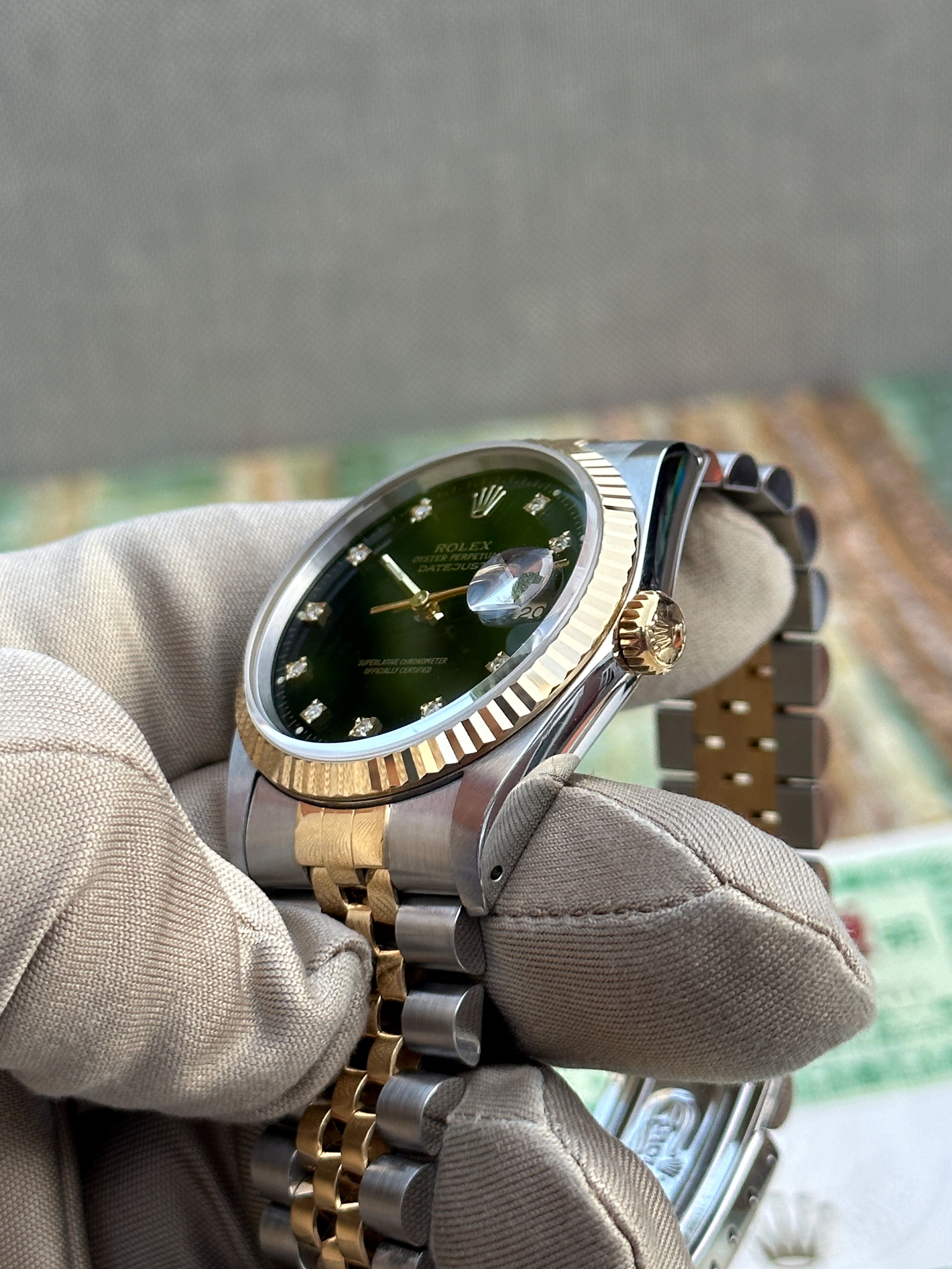 Rolex 16233 best sale green dial