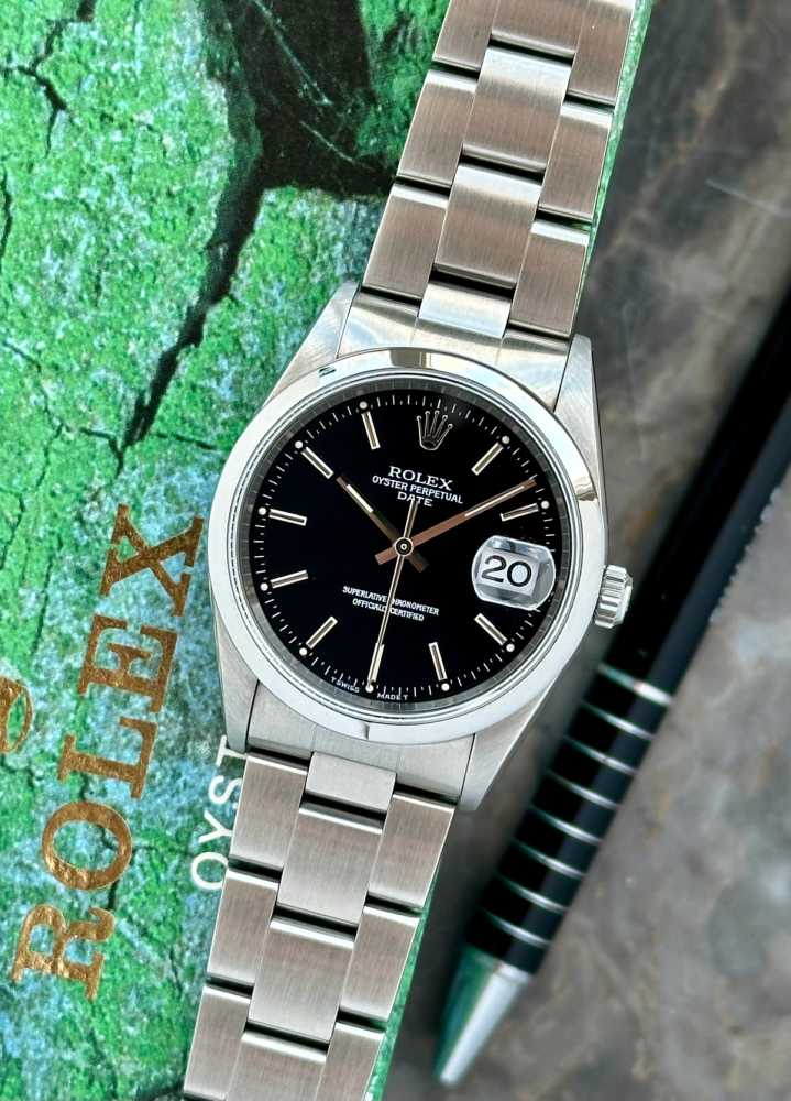 Featured image for Rolex Oyster Perpetual Date 15200 Black 1995 with original box and papers