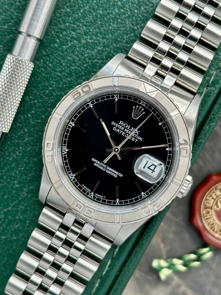 Image for Rolex Datejust 16264 Black 1990 with original box and papers