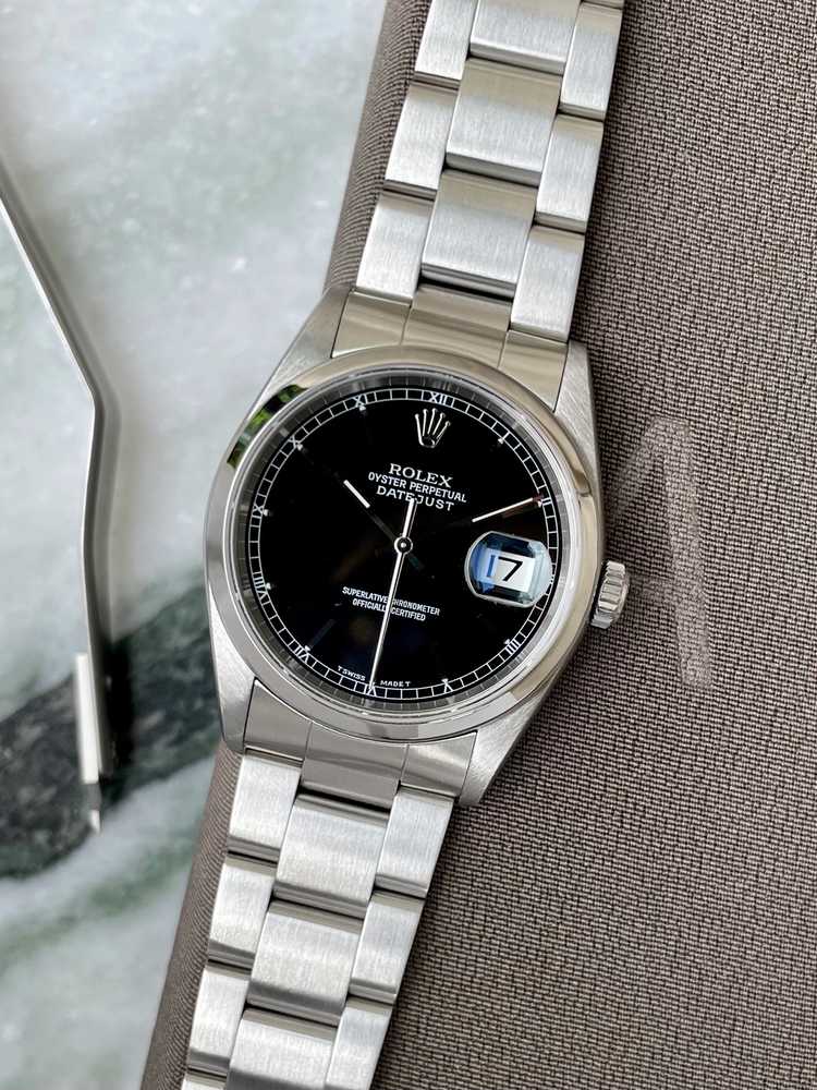 Current image for Rolex Datejust 16200 Black 1996 with original box and papers