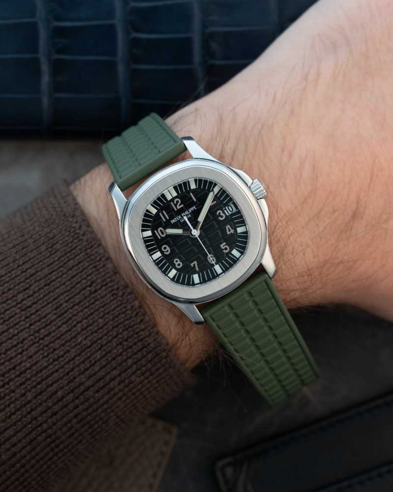Wrist shot image for Patek Philippe Aquanaut 5066 Black 2006 with original box and papers