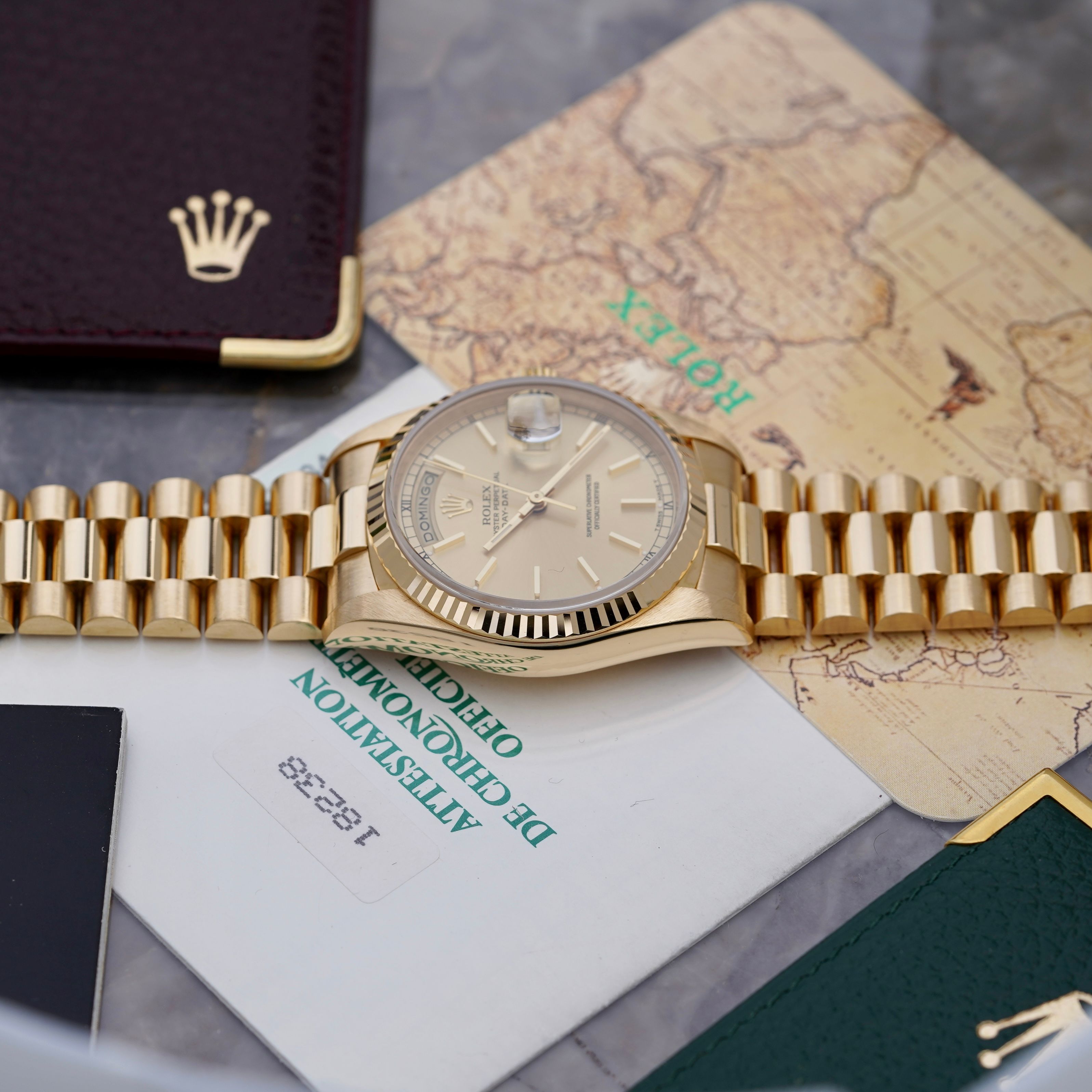 Rolex Day-Date 'President' 18238 Gold 1989 with original box and