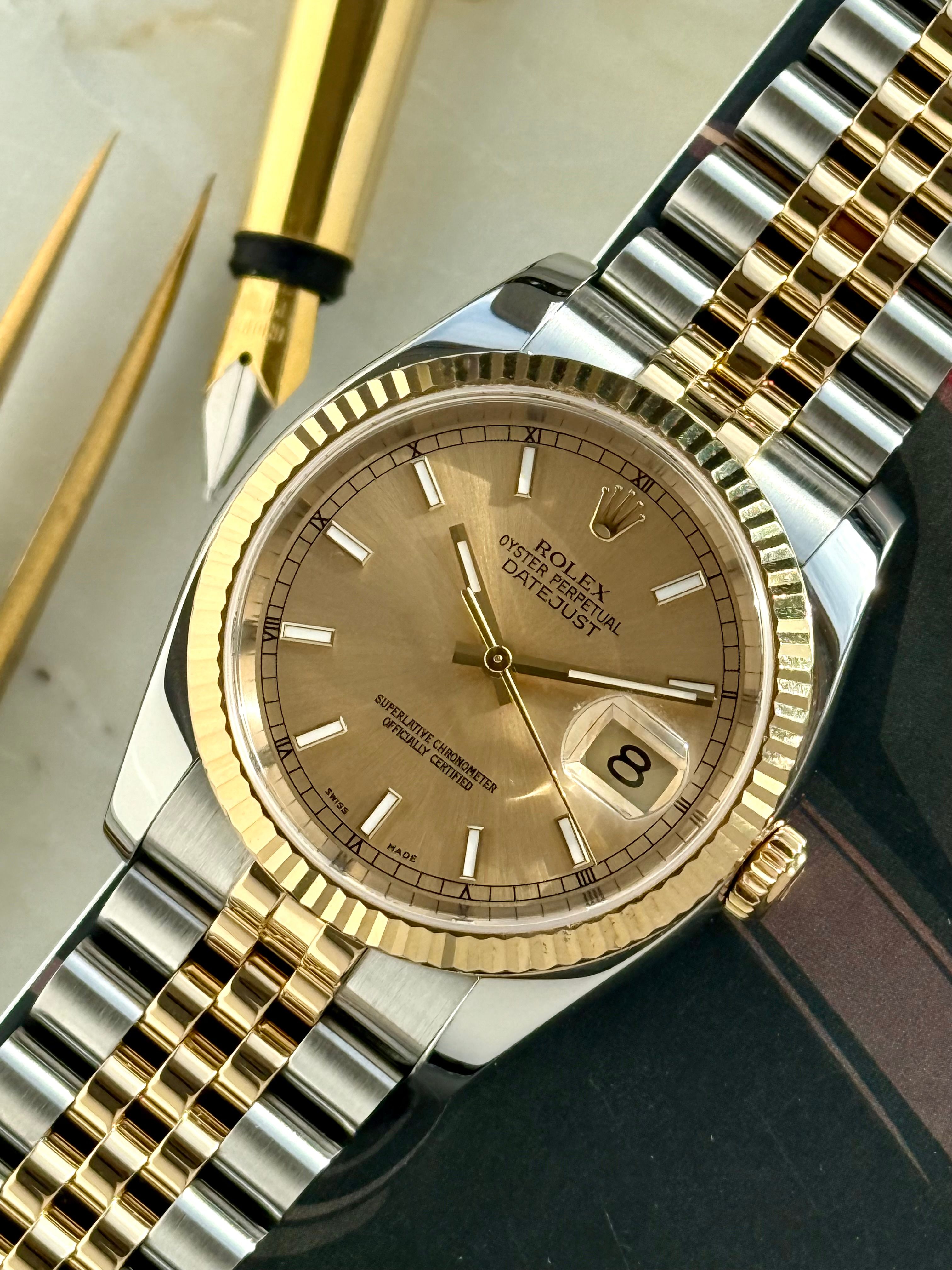 Rolex Datejust 116233 Gold 2005 with original box and papers