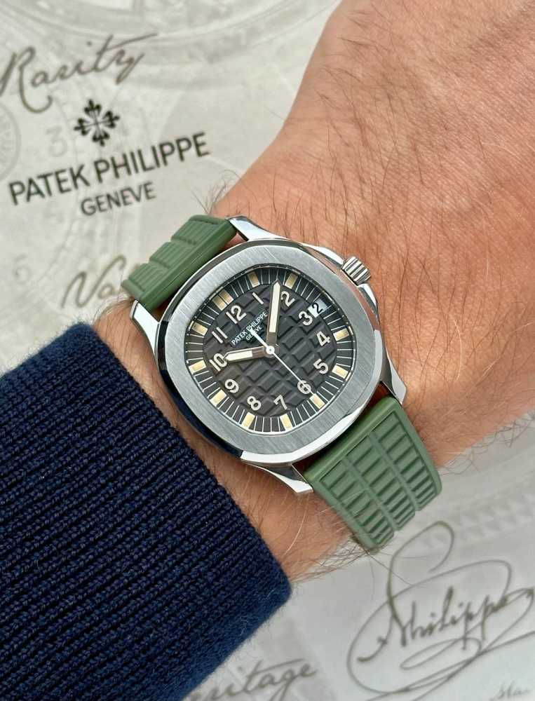 Wrist image for Patek Philippe Aquanaut 5066 Black 1998 with original box and papers