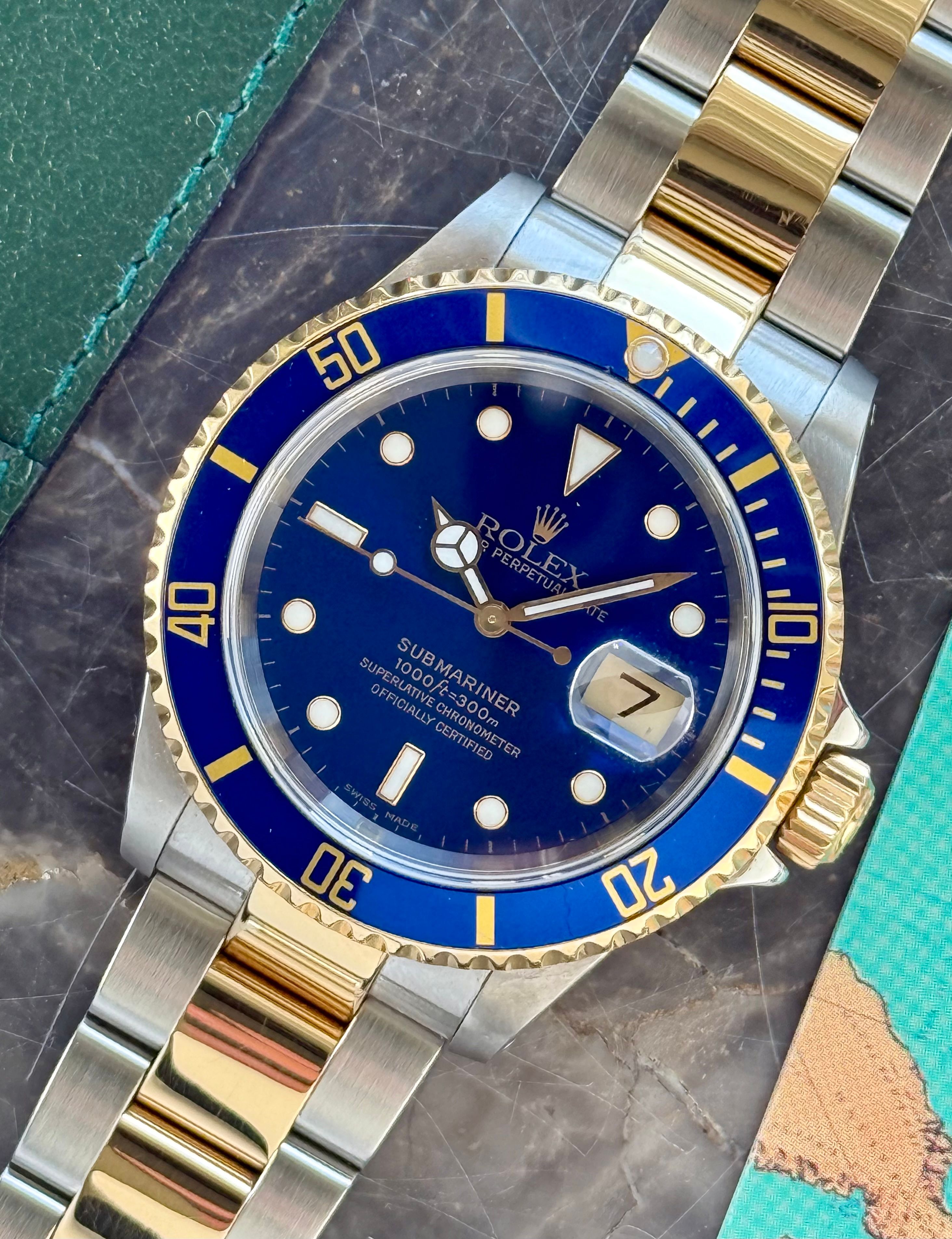Rolex Submariner 16613 Blue 1999 with original box and papers 2