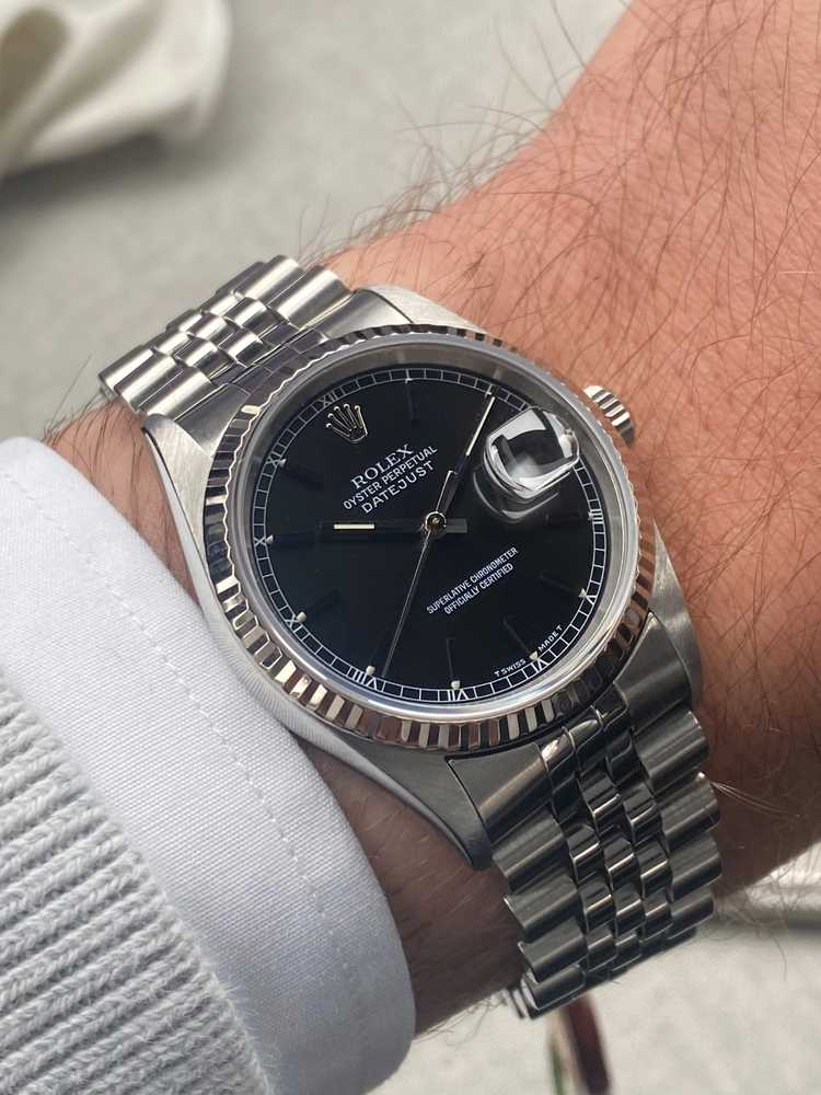 Image for Rolex Datejust 16234 Black 1996 with original box and papers T877
