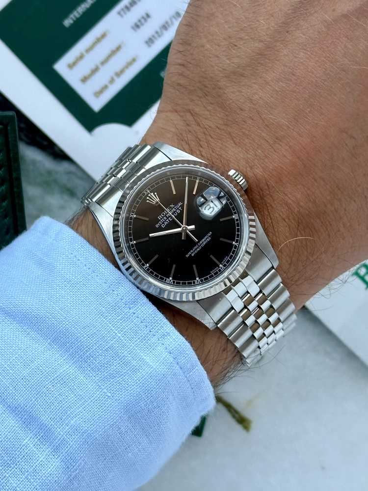 Image for Rolex Datejust 16234 Black 1996 with original box and papers 2