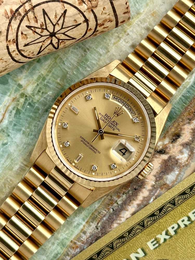 Image for Rolex Day Date "Diamond" 18238 Gold 1995 with original box