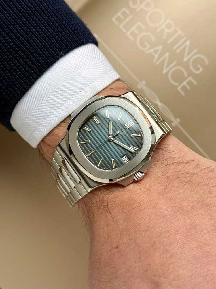 Wrist shot image for Patek Philippe Nautilus 5711 Blue 2007 with original box and papers