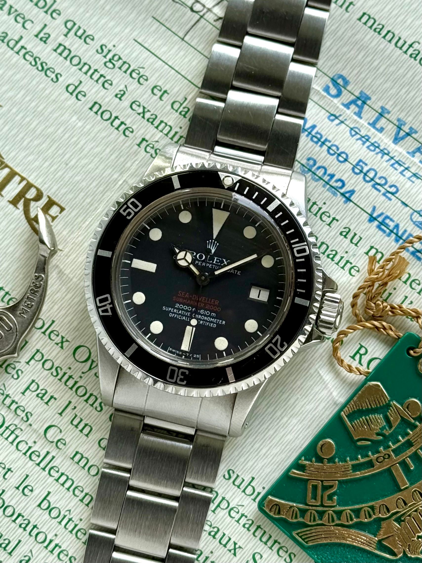 Rolex Sea-Dweller Double-Red 1665 Black 1974 with original box and
