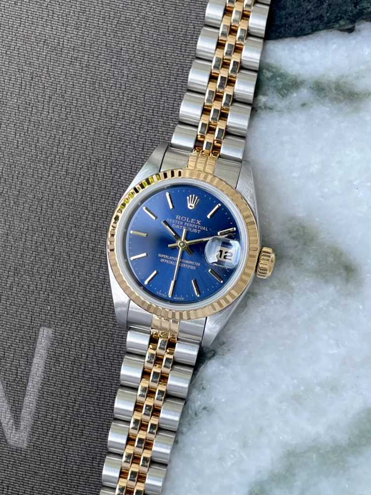 Featured image for Rolex Lady Datejust 79173 Blue 2001 with original box and papers