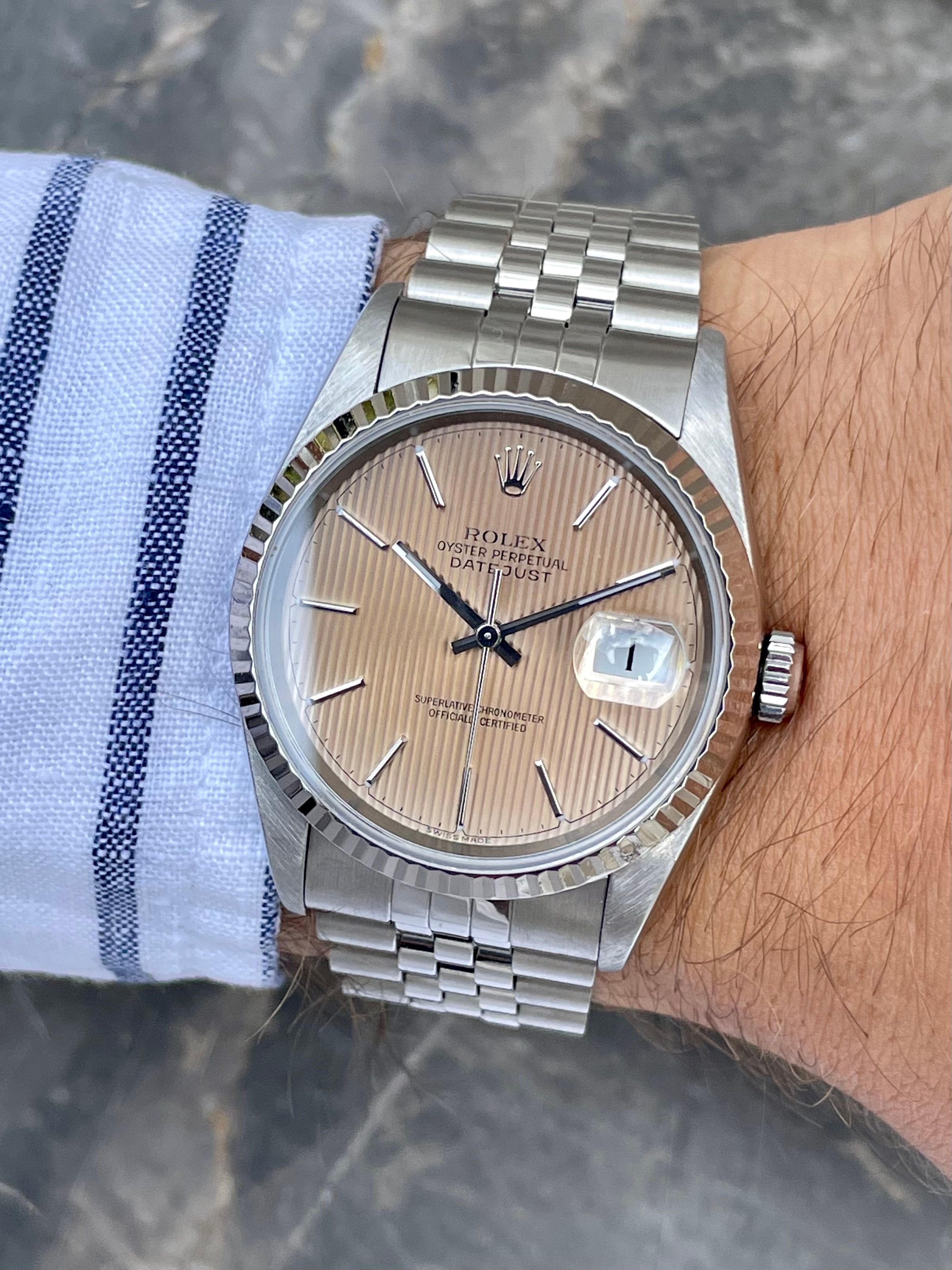 Rolex Datejust "Tapestry" 16234 Tropical 2000 With Original Box And Papers