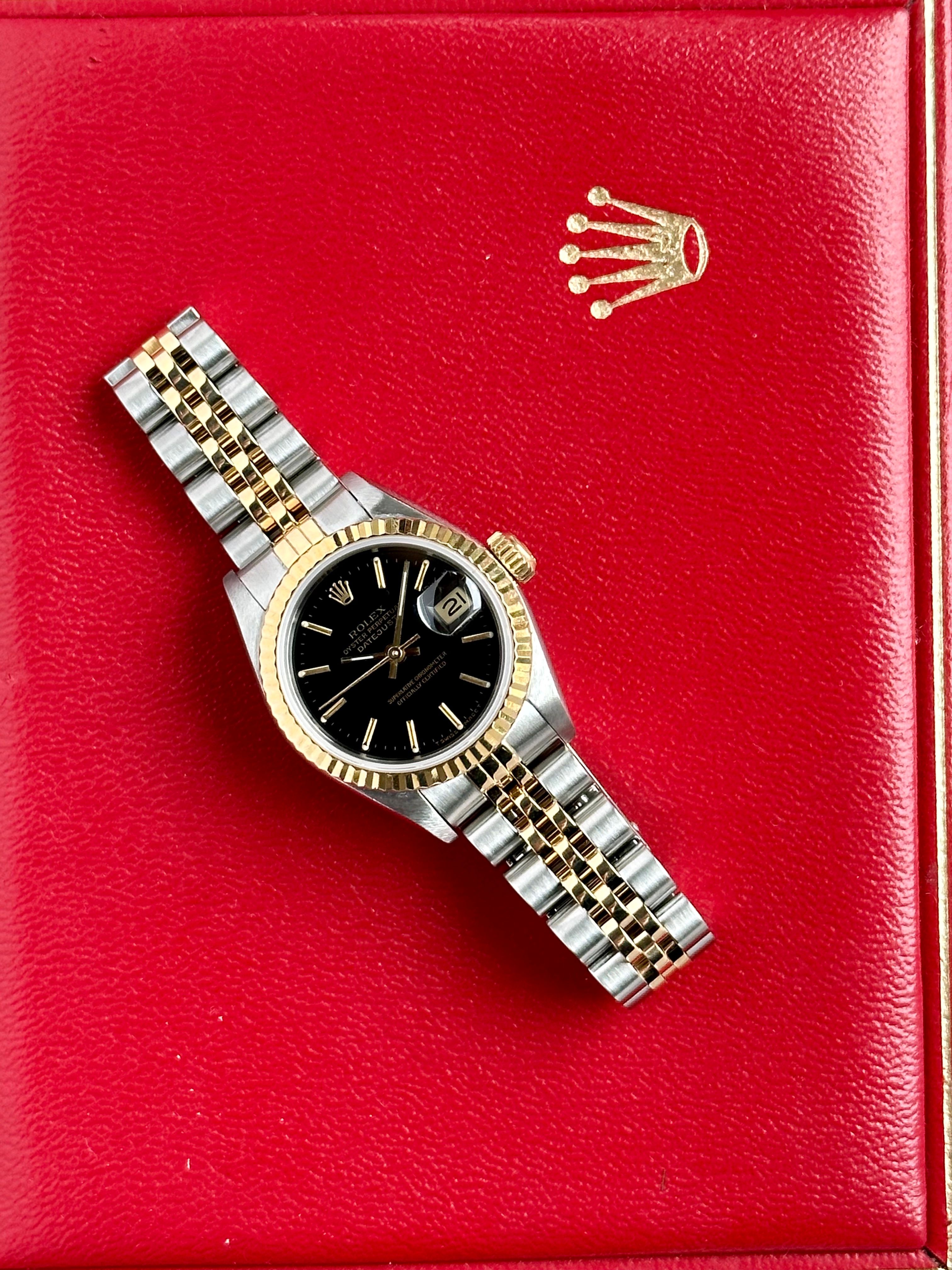 Rolex Lady-Datejust 69173 Black 1990 with original box and papers
