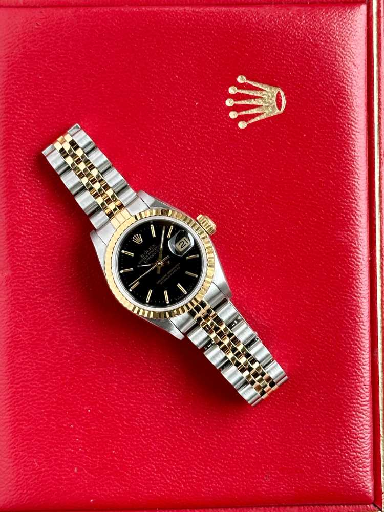 Detail image for Rolex Lady-Datejust 69173 Black 1990 with original box and papers