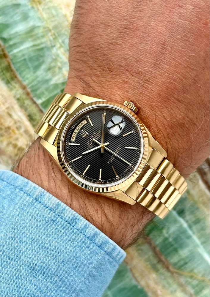 Image for Rolex Day-Date "Tapestry" 18238 Black 1988 