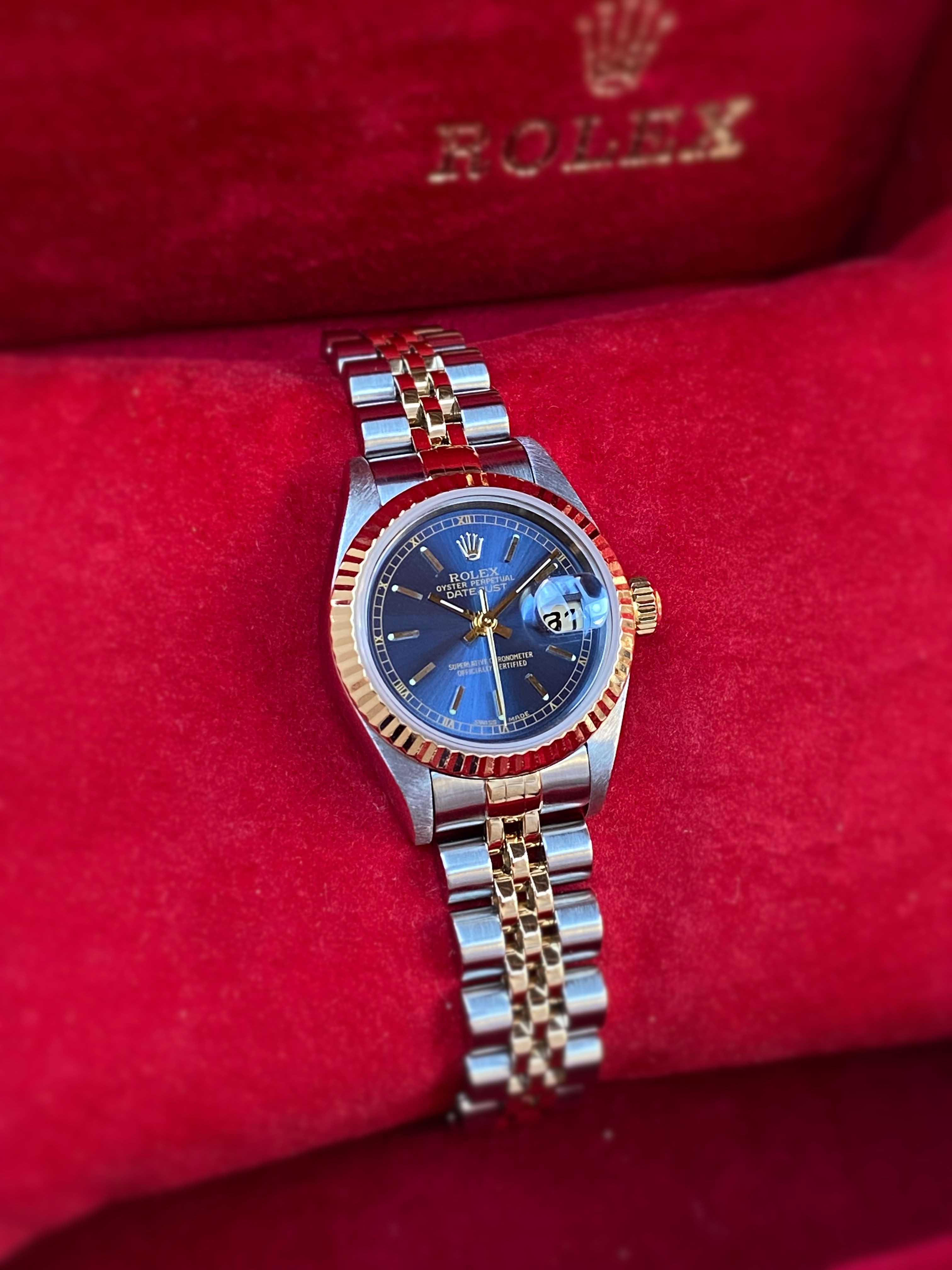 Rolex Lady Datejust 79173 Blue 2000 with original box and papers