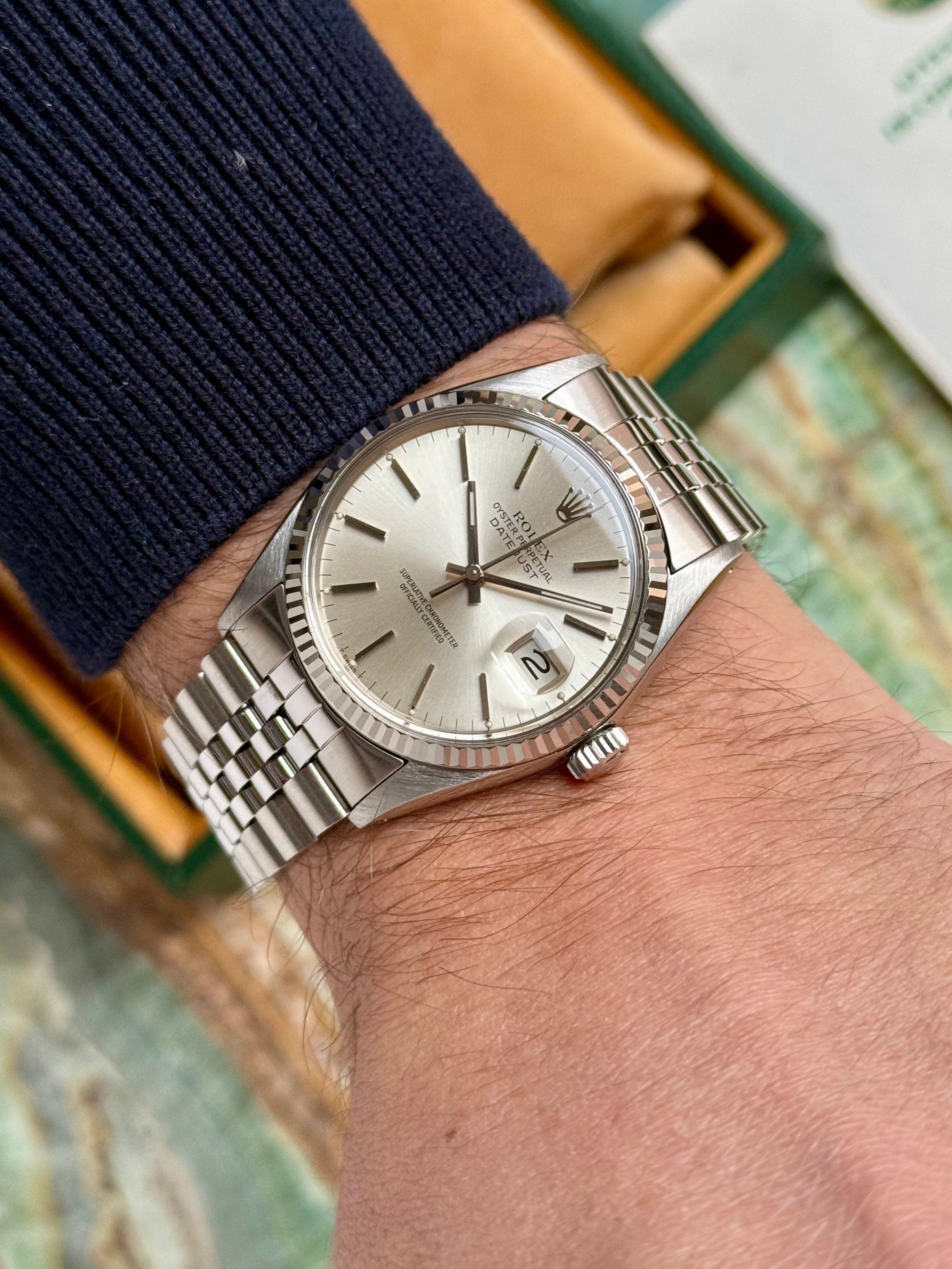 Rolex Datejust 16014 Silver 1978 with original box and papers