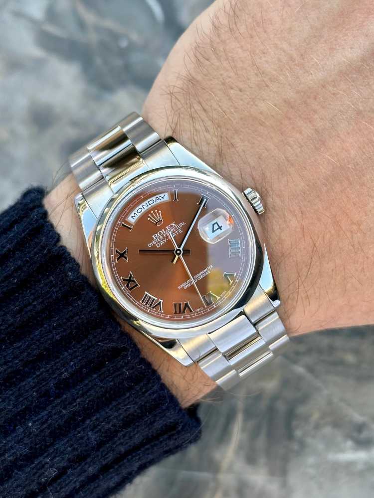 Wrist shot image for Rolex Day-Date "Brown" 118209  2000 
