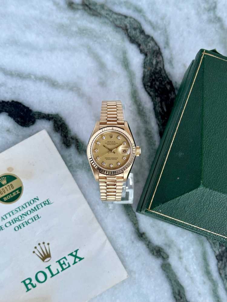 Image for Rolex Lady-Datejust "Diamond" 69178G Gold 1984 with original box and papers