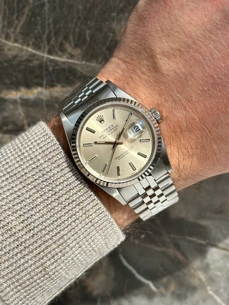 Wrist image for Rolex Datejust 16234 Silver 1991 