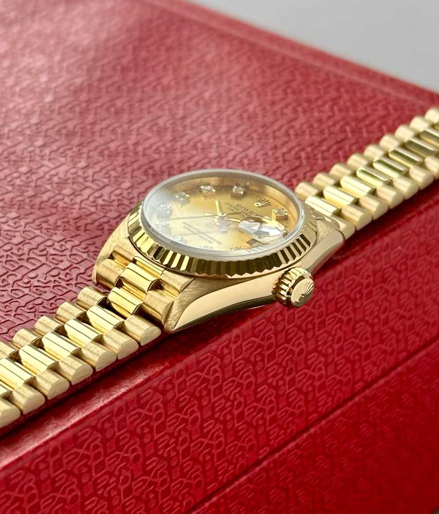 Image for Rolex Lady-Datejust "Diamond" 69178G Gold 1989 with original box and papers 2