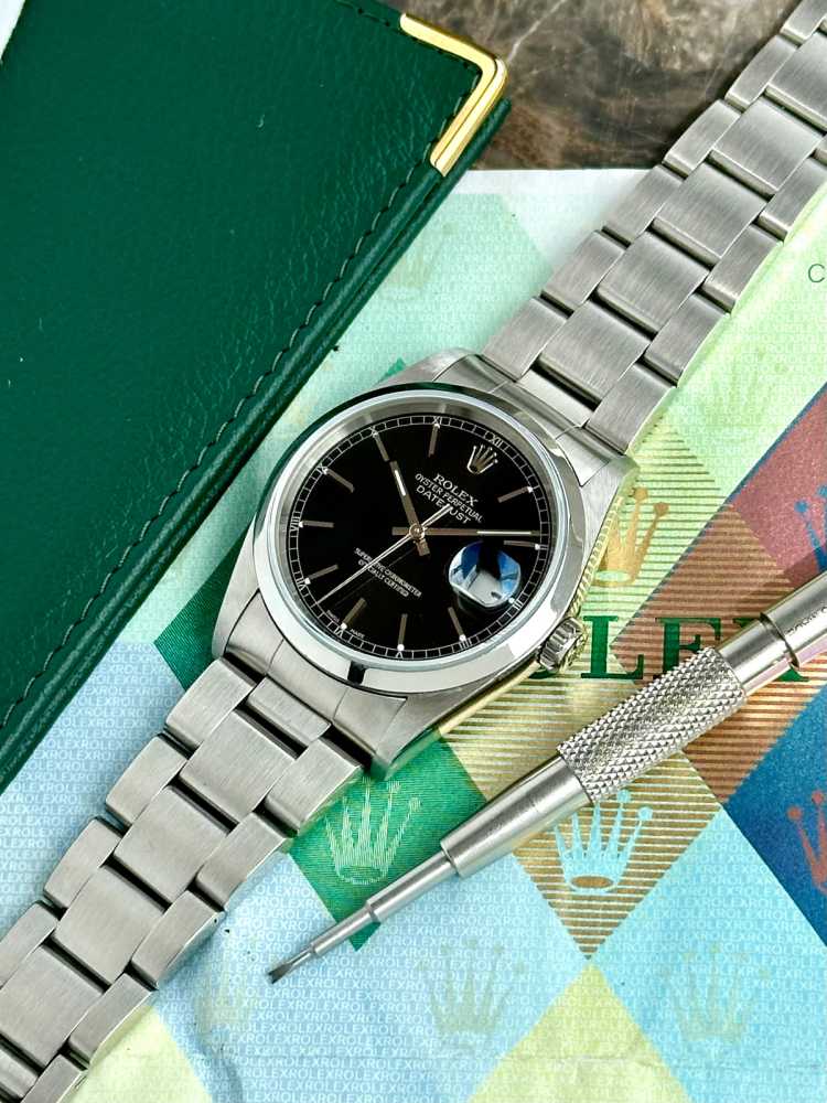 Image for Rolex Datejust 16200 Black 2004 with original box and papers 2