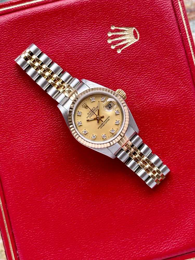 Image for Rolex Lady-Datejust "Diamond" 69173G Gold 1988 with original box and papers 3