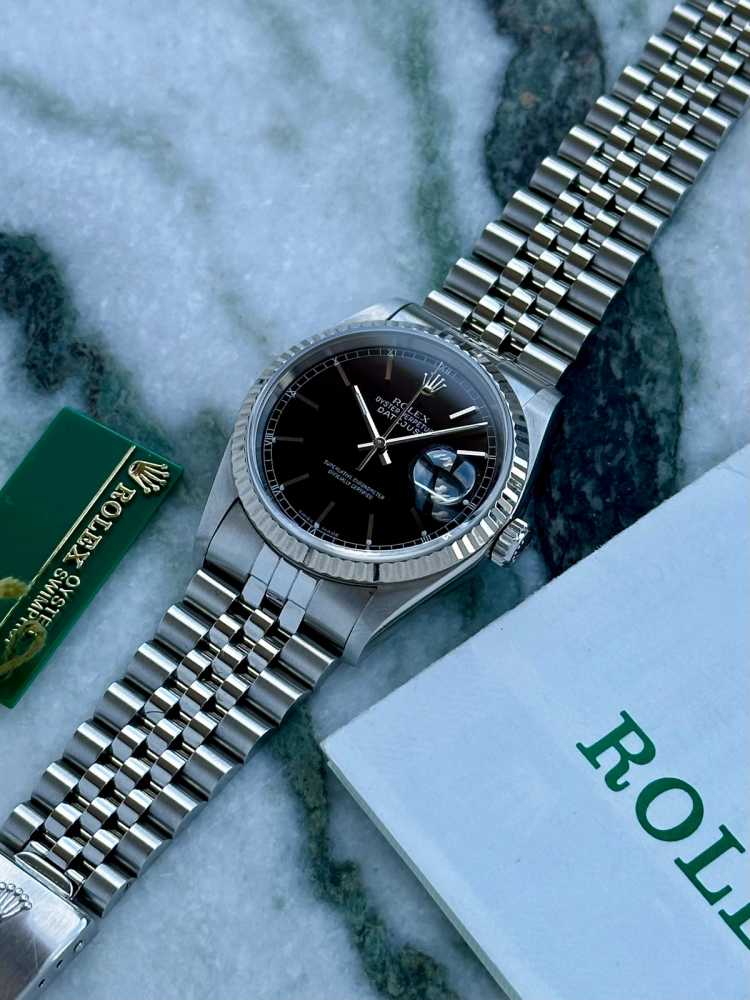 Image for Rolex Datejust 16234 Black 1996 with original box and papers 2