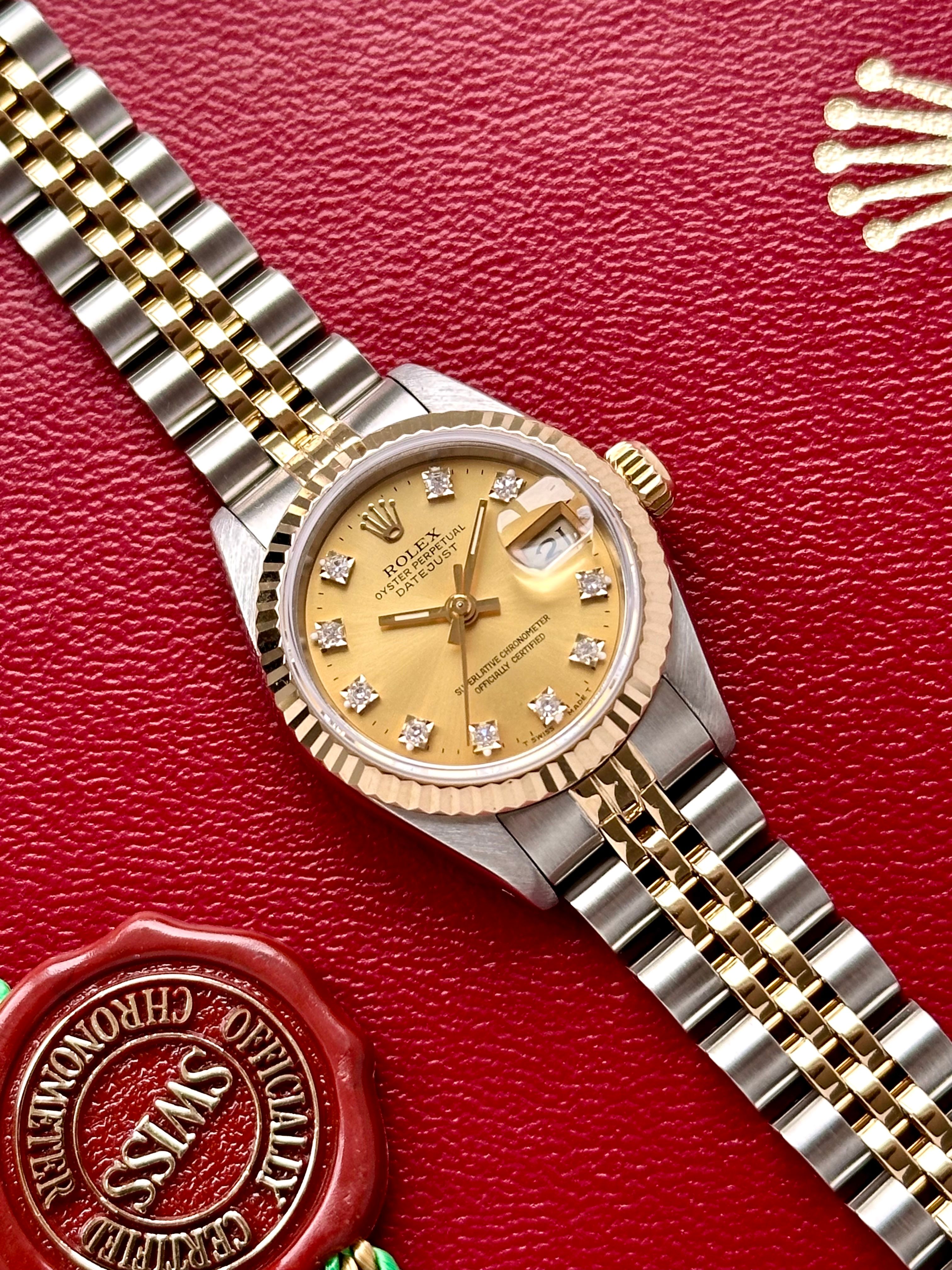〇純正 ROLEX 2駒 69173 DATEJUST YG×SS FZ8608 Rolex Lady-Datejust