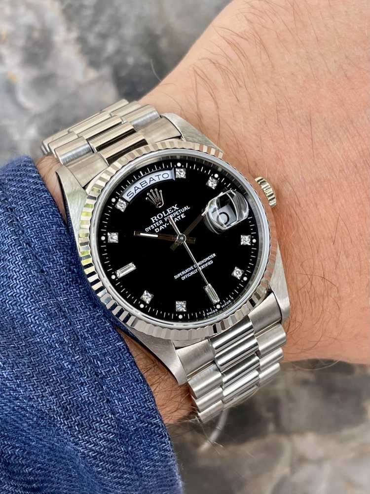 Wrist shot image for Rolex Day-Date 18239 Black 1995 