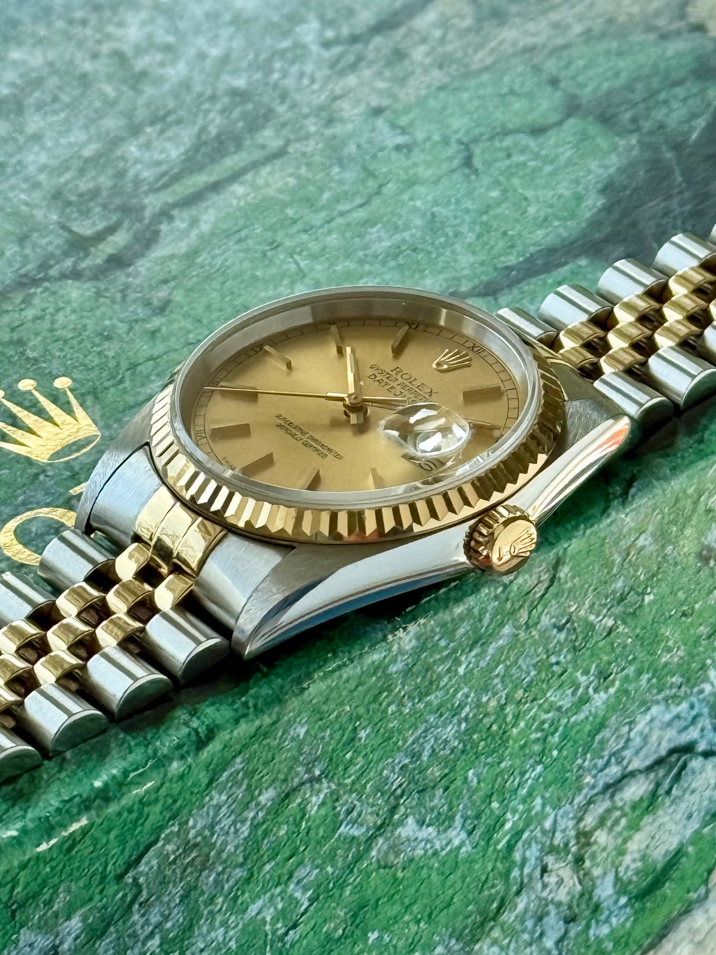 Rolex Datejust 16233 Gold 2002 with original box and papers