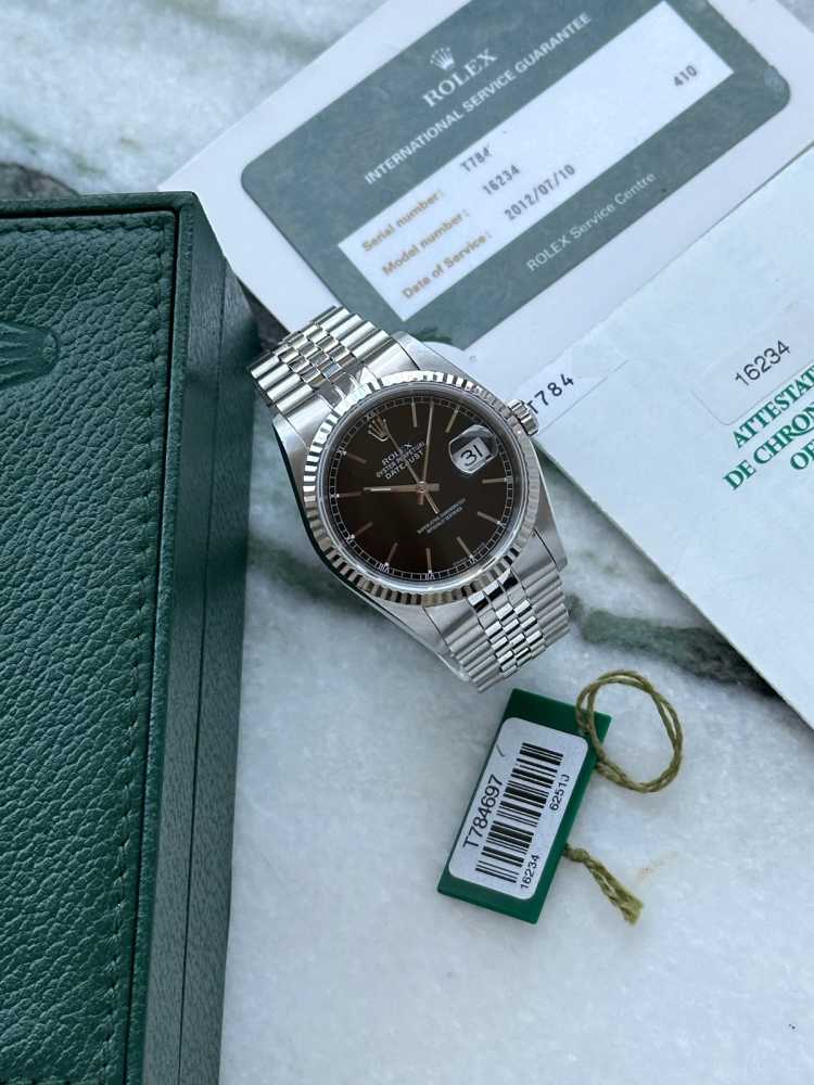 Image for Rolex Datejust 16234 Black 1996 with original box and papers 2