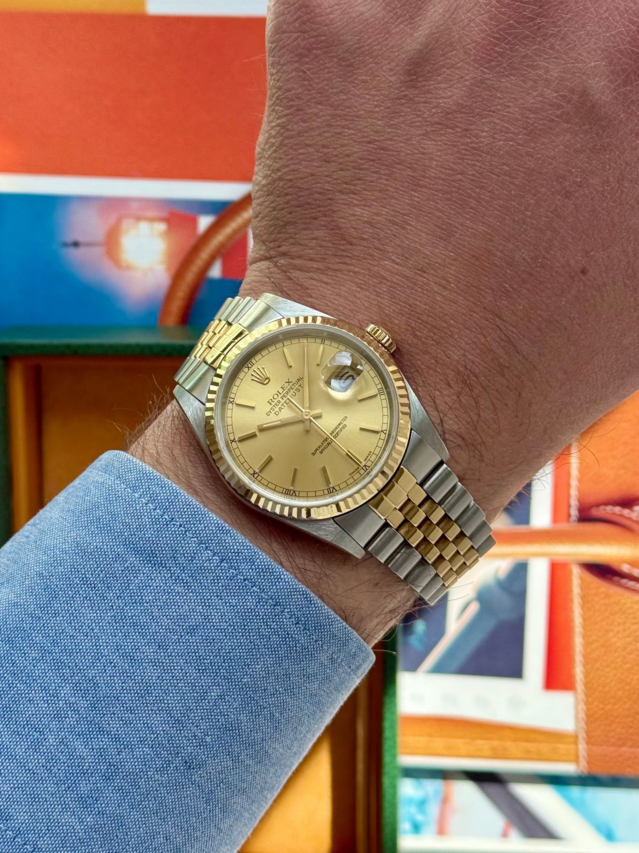 ROLEX 16233 腕時計用 オリジナル ボックス ROLEX Datejust 16233 Automatic Men's Watch Gray Dial